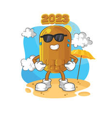 2023 new year sunbathing in summer. character vector