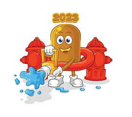 2023 new year firefighter vector. cartoon character