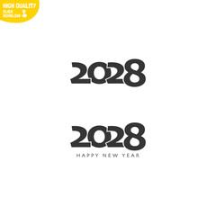 Creative Happy New Year 2028 Logo Design