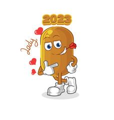 2023 new year flirting illustration. character vector