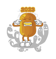 depressed 2023 new year character. cartoon vector