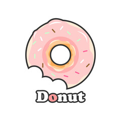 donut with isolated white background vector
