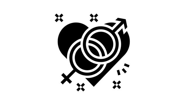 orgasm sex line icon animation