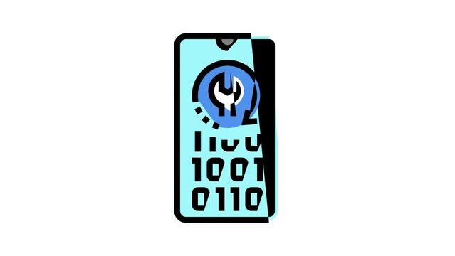 cell phone data recovery color icon animation