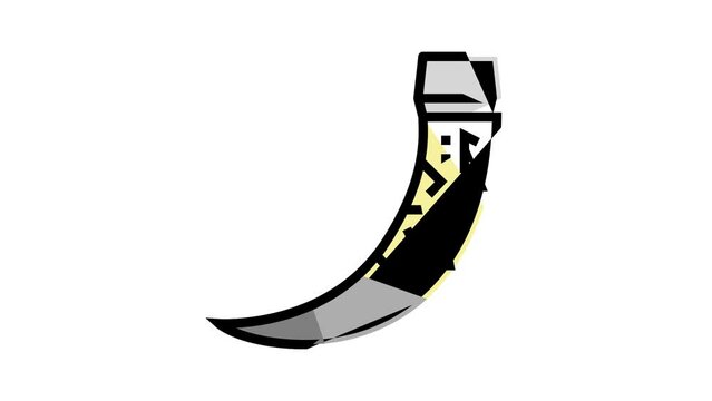 horn viking color icon animation