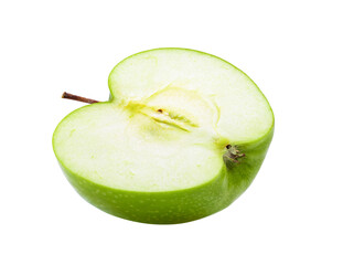 slice green apple  isolated on transparent png