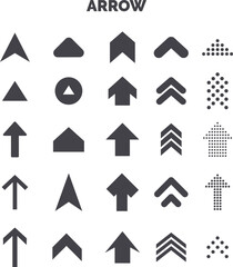 Set of black vector arrows.A rrows vector collection with elegant style in gray color.