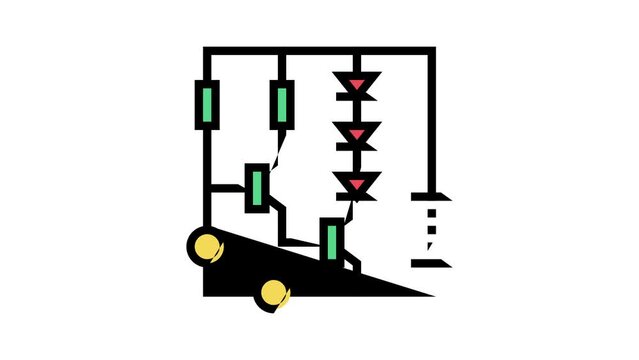 circuit diagram color icon animation