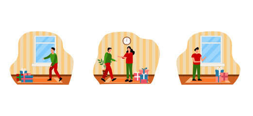 Christmas Celebration Flat Bundle Design Illustration