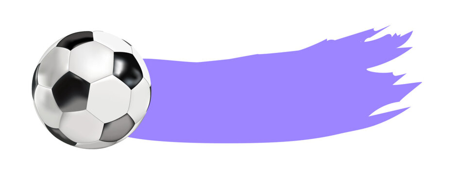 Soccer ball realistic with banner for text. Soccer championship. Soccer football template design.