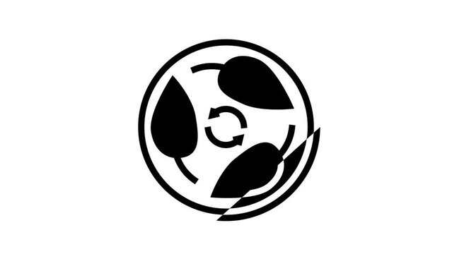 biodegradable cosmetic glyph icon animation