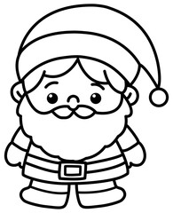 Christmas santa claus cartoon coloring outline 