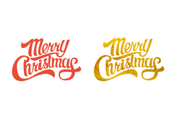 merry christmas red and gold  lettering inscription for winter holiday design,. Season's Greetings lettering MERRY CHRISTMAS,