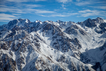 Fototapeta na wymiar Majestic Beautiful Impressive Landscape of Snow Mountains