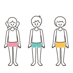 正面から見た全身の子どもセット