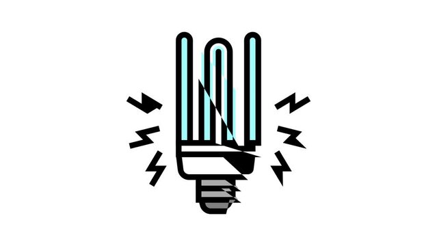 electric light bulb color icon animation