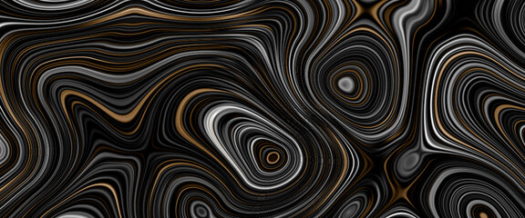 Obraz premium Black satin liquid background. Digital art abstract pattern. Abstract liquid metal close-up design. Smooth elegant black satin texture. Luxurious marble background design.