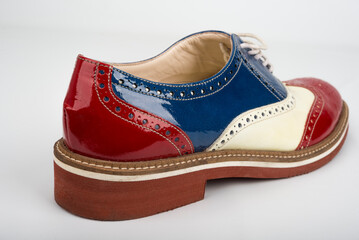 Mens Retro Vintage 1940s Spectator three Tone Brogue Gangster Shoes