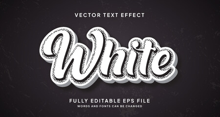 Editable White text effect with black background