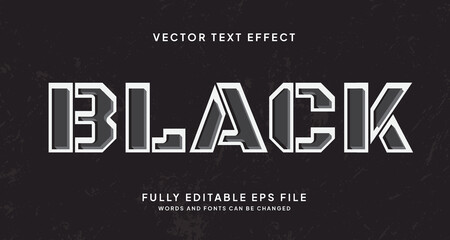 Editable Black text effect with black background