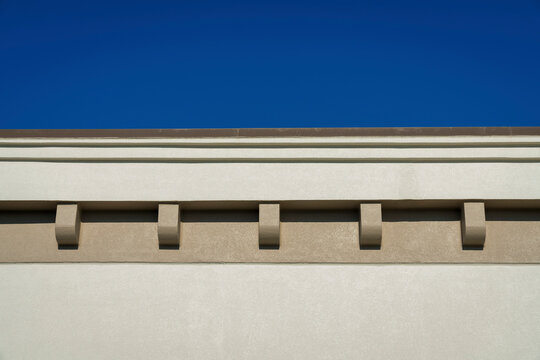 Roof eaves with dentils close-up at Destin, Florida