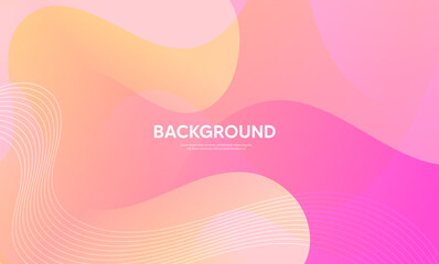 Abstract Pink background with waves, Pink banner, Abstract Colourful background
