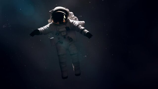 An astronaut lost in deep space drifting tthrough the universe after a space walk