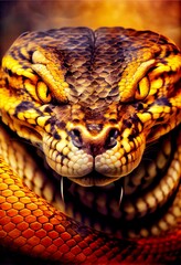 Fototapeta premium Midjourney abstract render of a fantasy snake