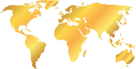 vector illustration of gold colored world map