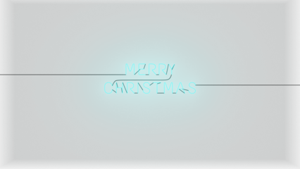 Merry Christmas neón celeste alfa.