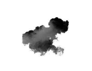 Black cloud on transparent png