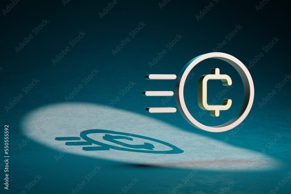 Leinwandbilder beautiful abstract illustrations cryptocurrency coin token symbol icon on a dark blue background. 3d