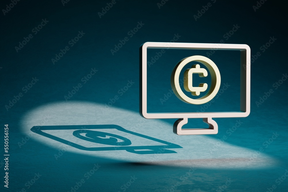 Leinwandbilder beautiful abstract illustrations cryptocurrency token symbol icon on a dark blue background. 3d rend