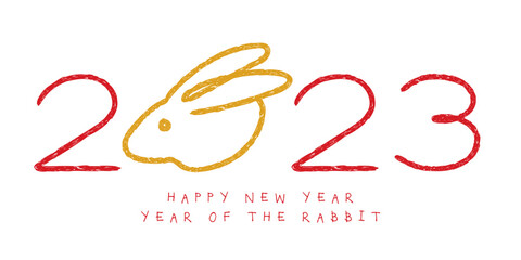 happy new year 2023 year of the rabbit vector illustration