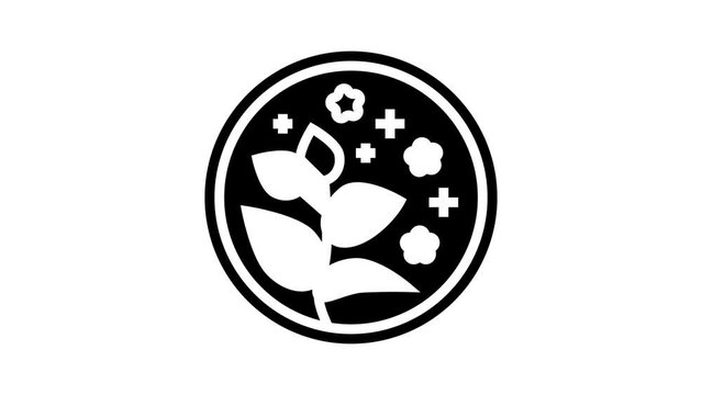 herbal natural cosmetic glyph icon animation