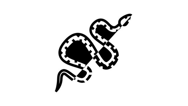snake in zoo line icon animation