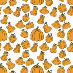 seamless pattern with pumpkins