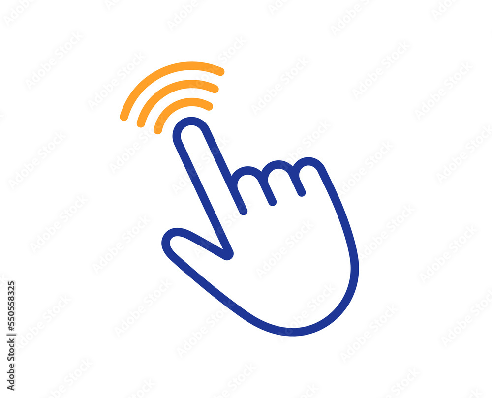 Poster hand cursor line icon. click action sign. finger pointer symbol. colorful thin line outline concept.