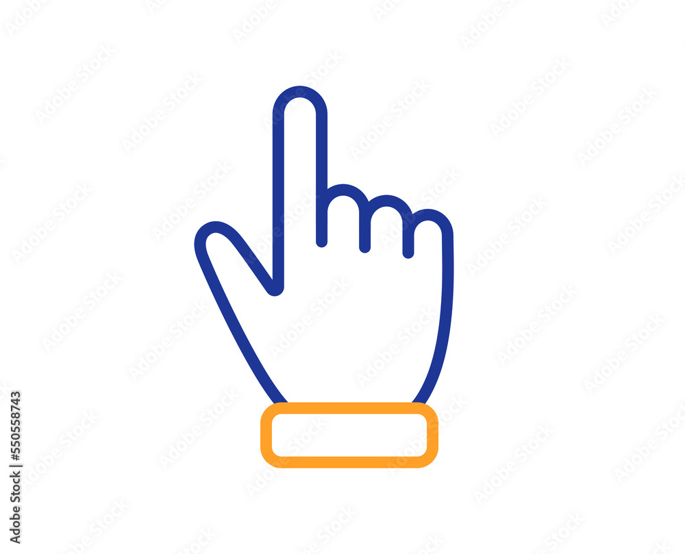Poster hand cursor line icon. click action sign. finger pointer symbol. colorful thin line outline concept.