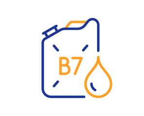 Diesel canister line icon. DD liquid fuel sign. B7 petroleum container symbol. Colorful thin line outline concept. Linear style diesel canister icon. Editable stroke. Vector