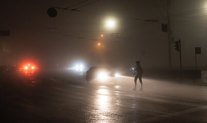 Fototapeta na wymiar Streets of Kyiv during blackout