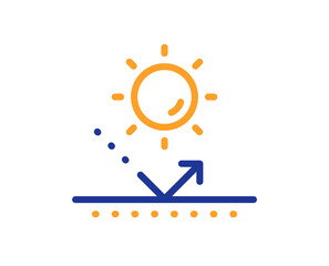Sun protection line icon. Uv protect sign. Sunscreen effect symbol. Colorful thin line outline concept. Linear style sun protection icon. Editable stroke. Vector