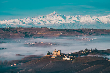 Landscape of Piedmont in winter