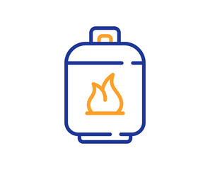 Gas cylinder line icon. LPG fuel container sign. Liquefied petroleum gas bottle symbol. Colorful thin line outline concept. Linear style gas cylinder icon. Editable stroke. Vector