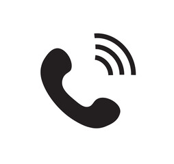 Phone ringing vector icon. Phone and call wave icon.