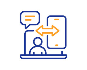 Phone timing line icon. Smartphone app sign. Cellphone mobile device symbol. Colorful thin line outline concept. Linear style phone timing icon. Editable stroke. Vector