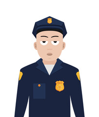 Police officer avatar illustration. Trendy policeman icon in flat style.