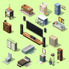 set of icons furniture