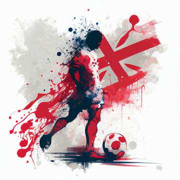 England national football player. English soccer team. England soccer poster. Abstract English football background