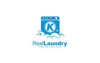 K logo LAUNDRY for branding company. letter template vector illustration for your brand.